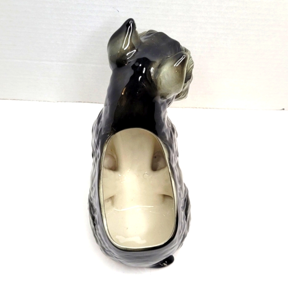 Schnauzer Terrier Dog Vintage Ceramic Planter Vase Japan Mold Relpo 1895 - Picture 6 of 14